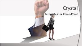  Presentation with violence against women - Audience pleasing PPT theme consisting of violence women - fist gesture in business concept backdrop and a sky blue colored foreground