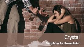  Presentation with alcohol and drug abuse - Colorful PPT theme enhanced with violence women - man with bottle of alcohol backdrop and a coral colored foreground