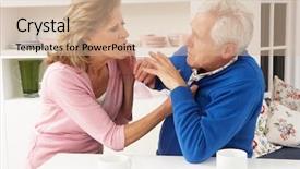  Presentation with violence women - Slides with violence women - senior couple having argument background and a soft green colored foreground