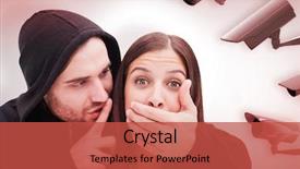  Presentation with cctv camera - Presentation design consisting of violence women - woman being attacked by scary background and a red colored foreground