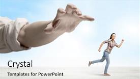  Presentation with violence women - Colorful slides enhanced with violence women - young woman in casual running backdrop and a white colored foreground