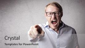  Presentation with violent - Slide deck consisting of violent - angry man screaming background and a light gray colored foreground