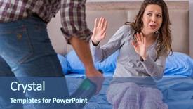  Presentation with domestic violence - Slide set featuring violent - domestic violence concept background and a ocean colored foreground