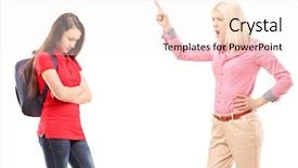  Presentation with angry miners - PPT theme with violent chil - angry mother shouting at her background and a  colored foreground