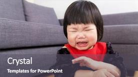  Presentation with baby girl - PPT layouts with violent chil - baby girl get hurt background and a dark gray colored foreground