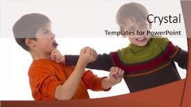  Presentation with violent - Presentation theme with violent chil - brothers fighting background and a light gray colored foreground