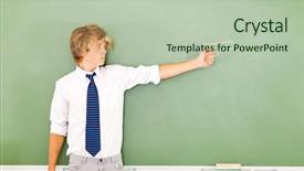  Presentation with violent - Beautiful slide deck featuring violent high school boy holding backdrop and a mint green colored foreground