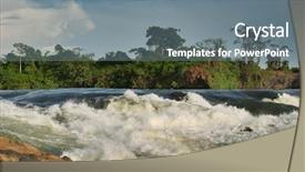  Presentation with violent - Cool new slide deck with violent rapid bujagali falls backdrop and a gray colored foreground
