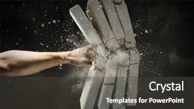  Presentation with violent - PPT theme featuring violent sport - close up of human hand background and a dark gray colored foreground