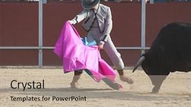  Presentation with spain - Cool new slide deck with violent sport - fighting bull picture from spain backdrop and a  colored foreground