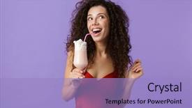  Presentation with hair dress - Presentation theme consisting of violet background drinking milk shake background and a light blue colored foreground