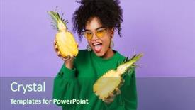  Presentation with african violet - Presentation design having violet background holding pineapple background and a forest green colored foreground