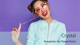  Presentation with chewing gum - Beautiful PPT layouts featuring violet background playing with chew backdrop and a sky blue colored foreground