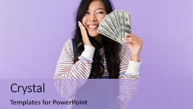  Presentation with prize - Beautiful theme featuring violet background showing money backdrop and a light blue colored foreground