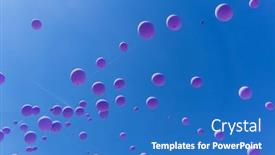  Presentation with blue balloons - Presentation design having violet-balloons-on-a-blue background and a teal colored foreground