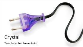  Presentation with electric cable - Presentation having violet electric plug with black background and a white colored foreground