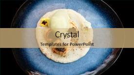  Presentation with molecular - Beautiful PPT theme featuring violet fries - grilled scallops with caviar backdrop and a coral colored foreground