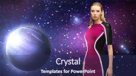  Presentation with space stars - Presentation consisting of violet globe - space future and people concept background and a ocean colored foreground