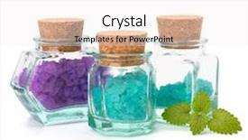  Presentation with mineral - Presentation theme featuring violet mint - aromatic natural mineral salt isolated background and a white colored foreground