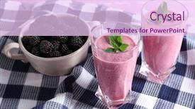  Presentation with acai berry smoothie bowl - Audience pleasing presentation theme consisting of violet mint - delicious berry smoothie with blackberries backdrop and a pink colored foreground