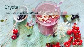  Presentation with chemistry organic trial - PPT layouts with violet mint - organic smoothie background and a  colored foreground