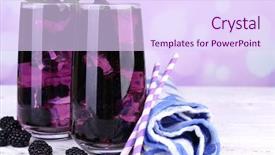  Presentation with lemonade - Beautiful presentation design featuring violet mint - tasty cool blackberry lemonade backdrop and a sky blue colored foreground