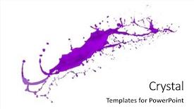  Presentation with paint splatter - PPT layouts consisting of violet paint splash isolated background and a white colored foreground