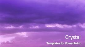  Presentation with neon - PPT theme with violet sky with clouds neon background and a light blue colored foreground