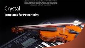  Presentation with piano - Slide deck featuring violin and piano keys on black background and a black colored foreground