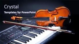  Presentation with piano - Slides with violin and piano keys on black background and a wine colored foreground