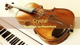  Presentation with piano - Amazing presentation design having violin and piano keys backdrop and a tawny brown colored foreground