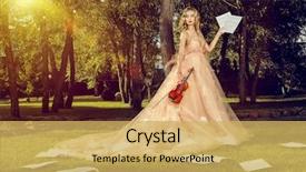  Presentation with music sheets - PPT theme featuring violin and sheets music background and a yellow colored foreground