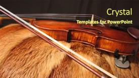  Presentation with violin orchestra conductor - Slide deck featuring violin-and-the-fur-coat background and a wine colored foreground