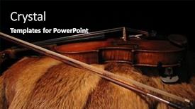  Presentation with big violin sympfonic studio - Cool new theme with violin-and-the-fur-coat backdrop and a black colored foreground