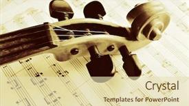  Presentation with studio - Colorful presentation enhanced with violin close up - musical background instruments shot backdrop and a  colored foreground