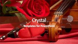  Presentation with instrument - Cool new slides with violin fiddle red hearts backdrop and a tawny brown colored foreground