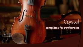  Presentation with electric - Slide deck with violin-in-retro-style background and a wine colored foreground