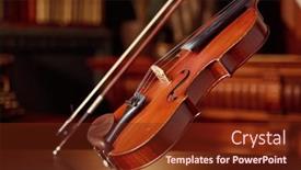  Presentation with retro - Audience pleasing slide deck consisting of violin-in-retro-style backdrop and a tawny brown colored foreground