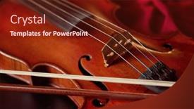  Presentation with retro - PPT theme featuring violin-in-retro-style background and a tawny brown colored foreground