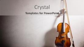  Presentation with blank - Beautiful slide deck featuring violin-leaning-against-a-blank backdrop and a light gray colored foreground
