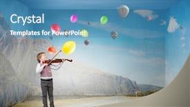  Presentation with future - PPT theme with violin music - future genius musician background and a teal colored foreground