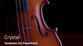  Presentation with black - Cool new PPT theme with violin-on-black-background backdrop and a wine colored foreground