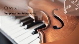  Presentation with piano keyboard - Presentation consisting of violin-on-top-of-piano background and a coral colored foreground
