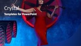  Presentation with interior - PPT theme consisting of violin-player-performing-solo-over background and a navy blue colored foreground