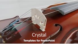  Presentation with bridge - PPT theme having violin-string-and-bridge-close background and a tawny brown colored foreground