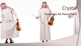  Presentation with arabic music arab man playing - Theme having violins - arab man playing violin isolated background and a lemonade colored foreground