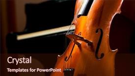  Presentation with close up of bartender - Cool new presentation design with violoncello close up backdrop and a  colored foreground