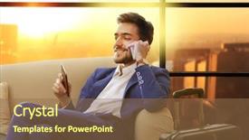  Presentation with airport - Slide deck enhanced with vip - business man with suitcase background and a tawny brown colored foreground