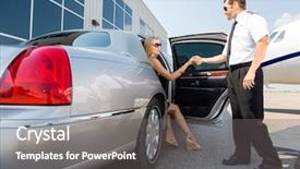  Presentation with airport terminal - Slide deck enhanced with vip - full length of pilot helping background and a gray colored foreground