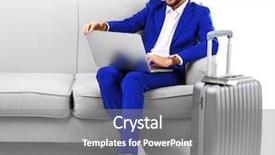  Presentation with vip - Cool new presentation theme with vip airport - business man with suitcase backdrop and a gray colored foreground